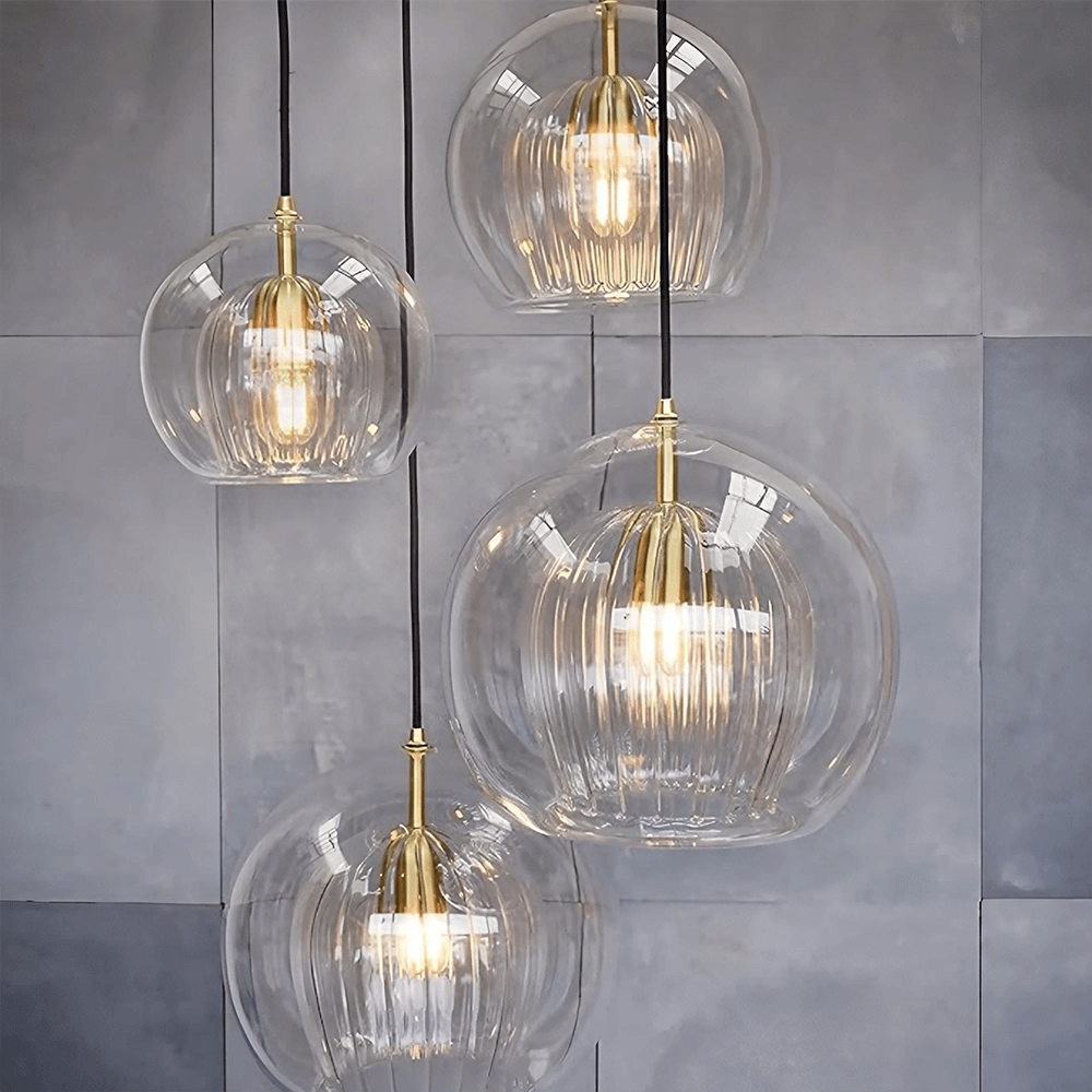 Modern Pleated Glass Pendant Light