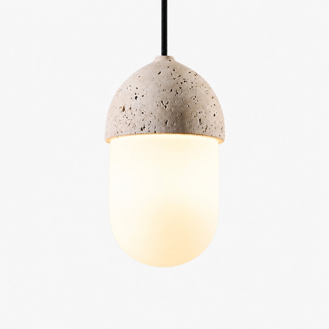 Orbaltis Modern Orb Cluster Pendant - Natural Stone and Glass Hanging Lamp for Living or Kitchen