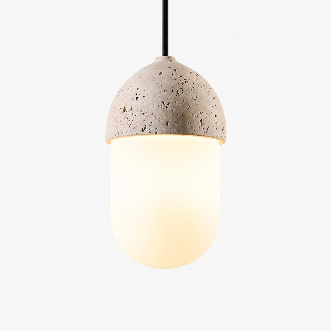 Orbaltis Modern Orb Cluster Pendant - Natural Stone and Glass Hanging Lamp for Living or Kitchen