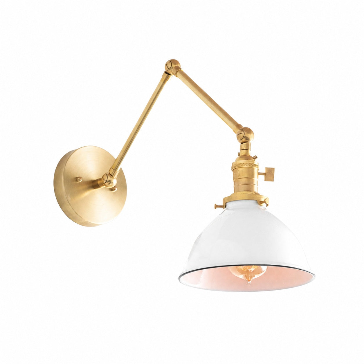 Conique Metal Vintage Industrial Swing Arm Wall Lamp - Adjustable Dome Shade for Study