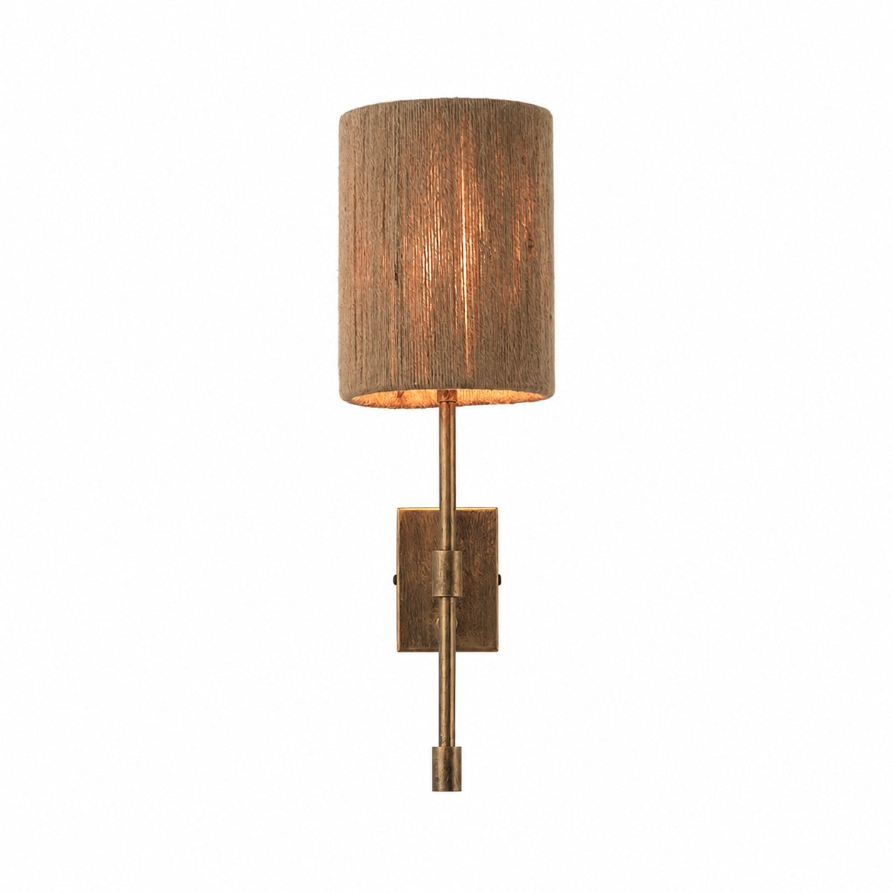Atticus Fabric Shade Wall Sconce - Modern Brass Wall Light for Bedroom and Hallway