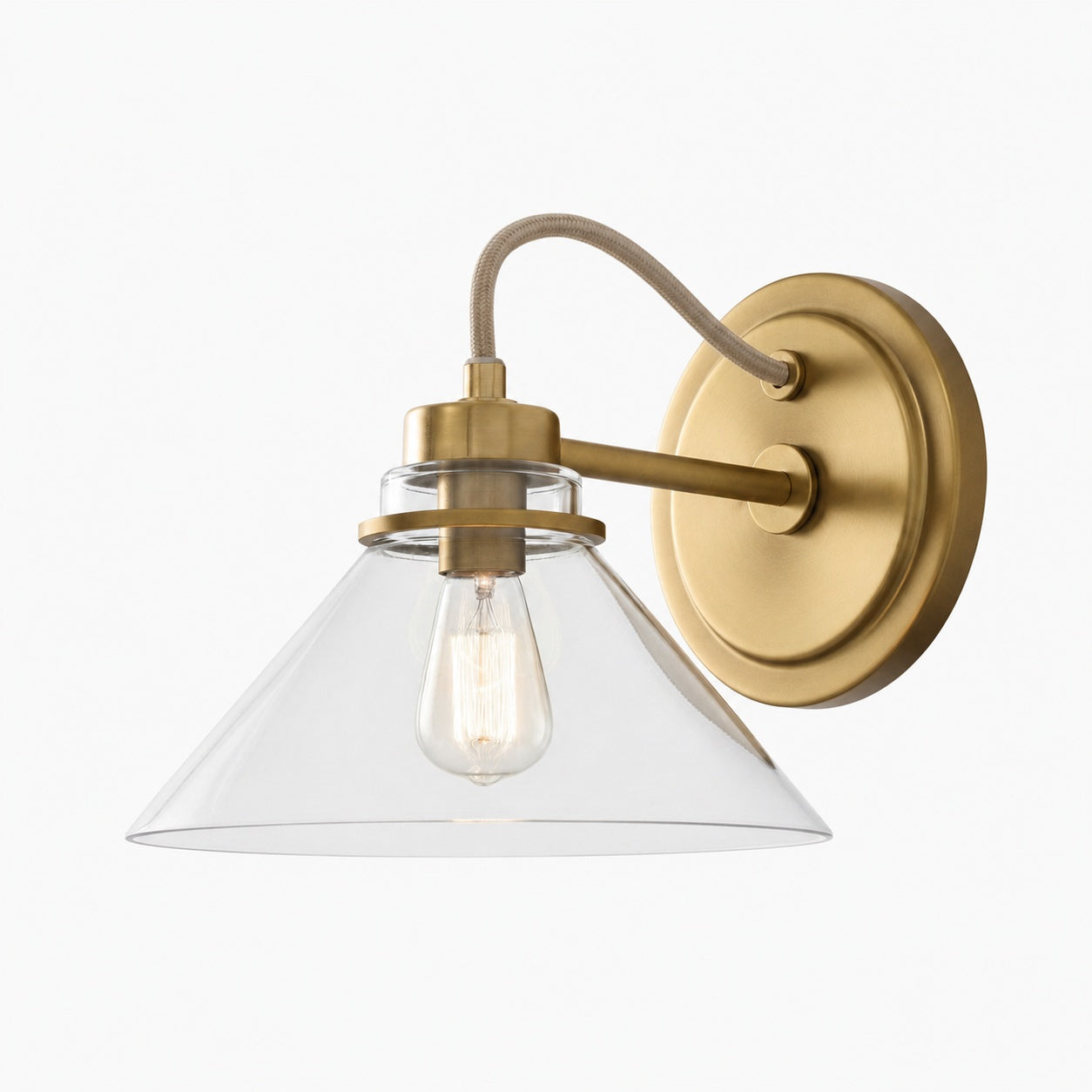 Aurenza Sconce – Farmhouse Wall Light with Metal Accents for Cozy Spaces