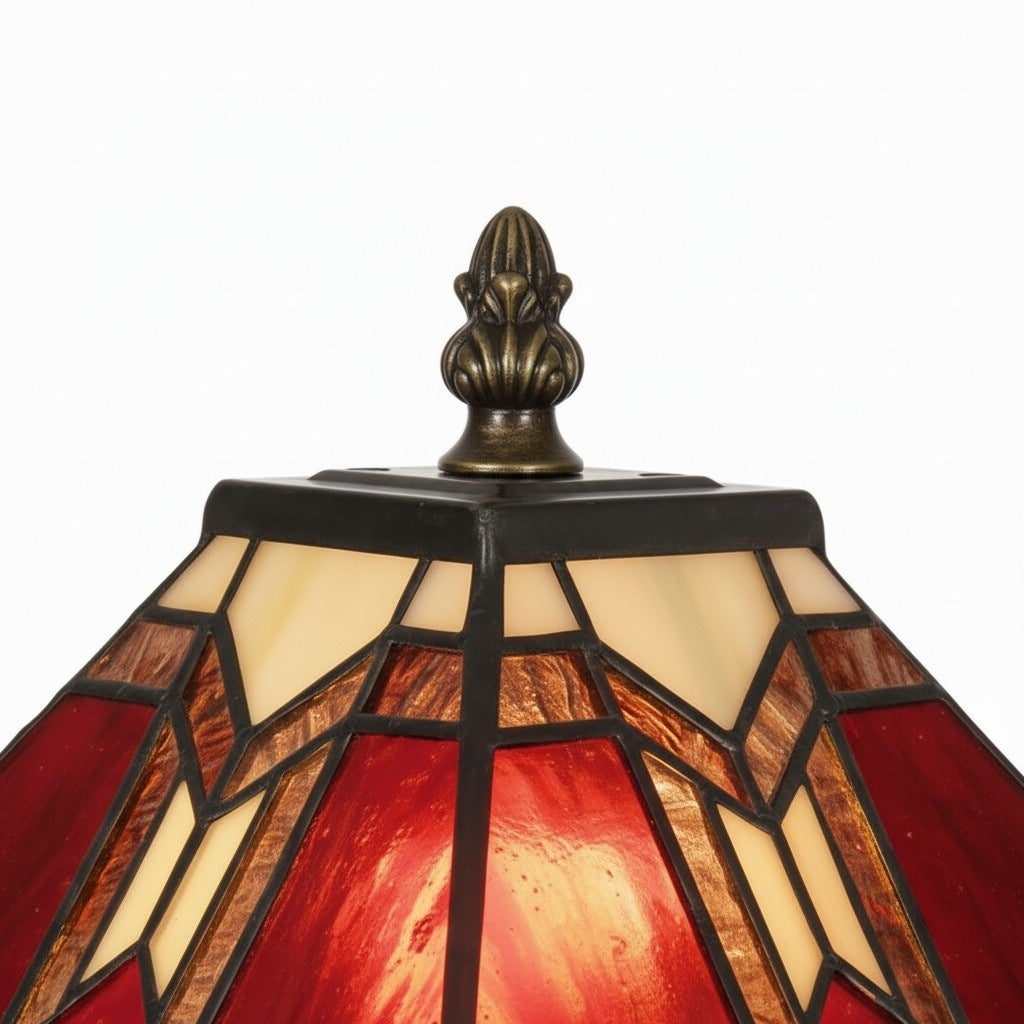 TiffStar Stained Glass Table Lamp – Vintage Style Stained Glass Suitable for Bedrooms and Living Rooms