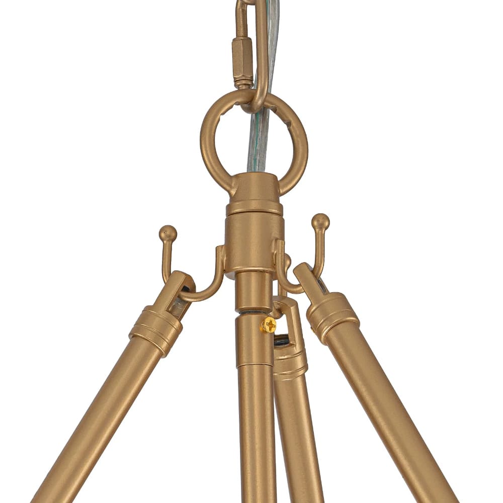 Textured Water Ripple Drum Chandelier - 6-Light Glass Pendant Light