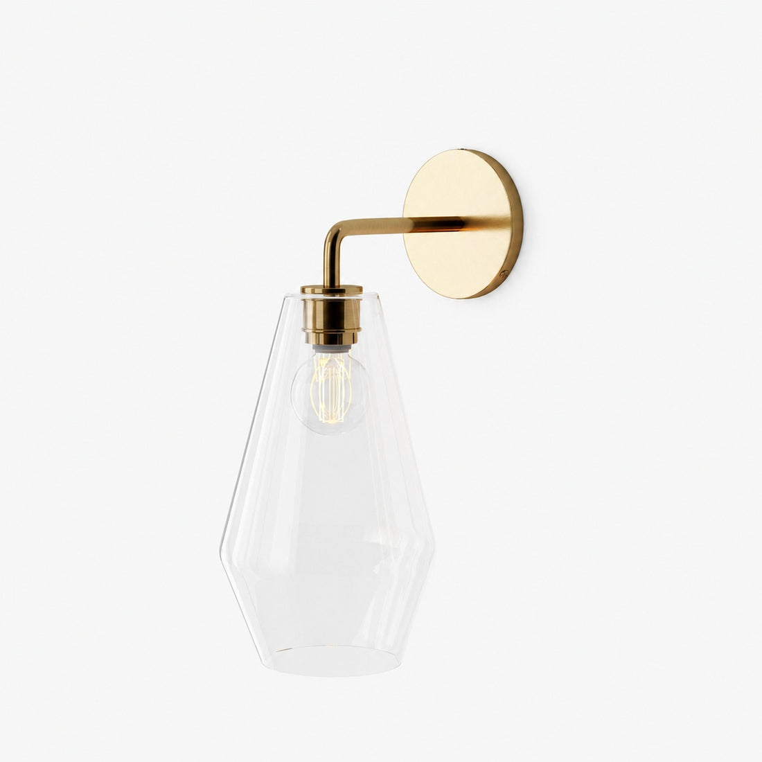 Merin Sculptural Milk Glass Geometric Wall Lamp