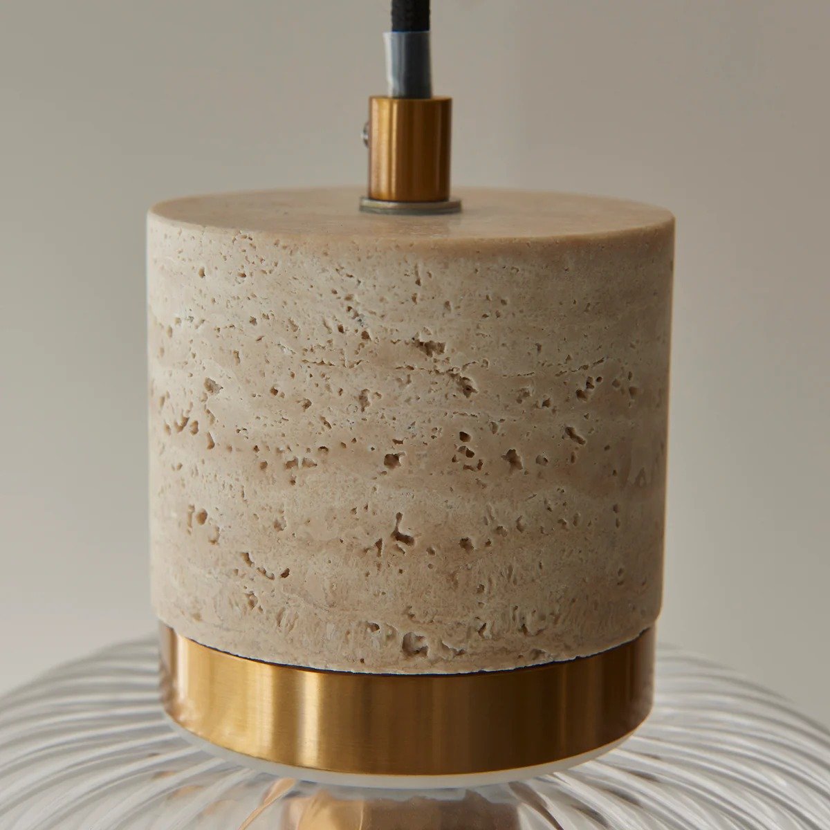 Korlisse Natural Stone and Glass Pendant Light – Stylish Lamp for Lounge or Living Room