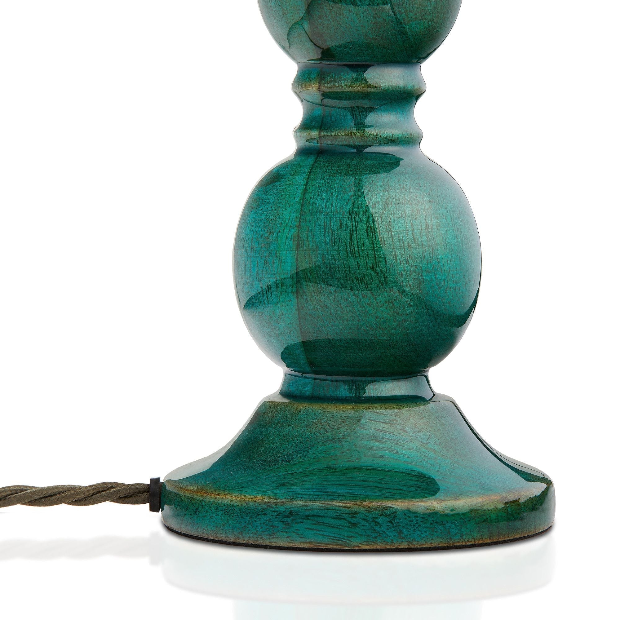 Grainora Table Lamp with Wooden Grain Base - Fabric Lampshade for Living Rooms