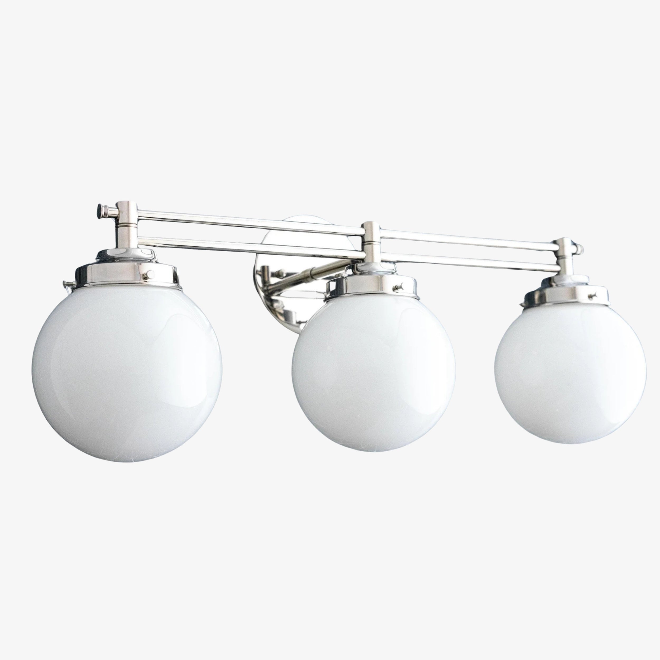 Glorica Glass Contemporary Vanity Light - 3 Light Globe Bathroom Fixture Opal Glass