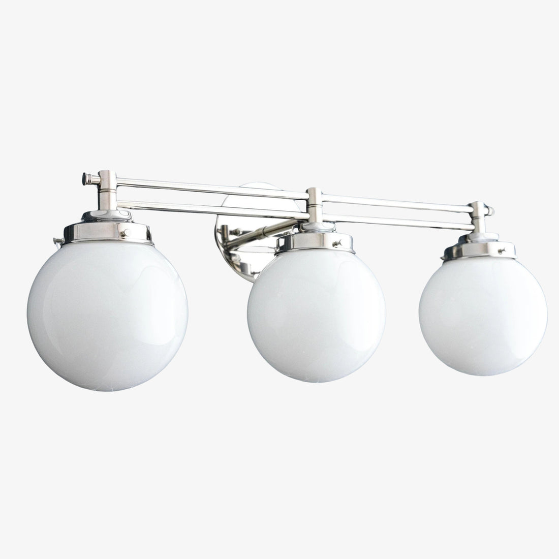 Glorica Glass Contemporary Vanity Light - 3 Light Globe Bathroom Fixture Opal Glass