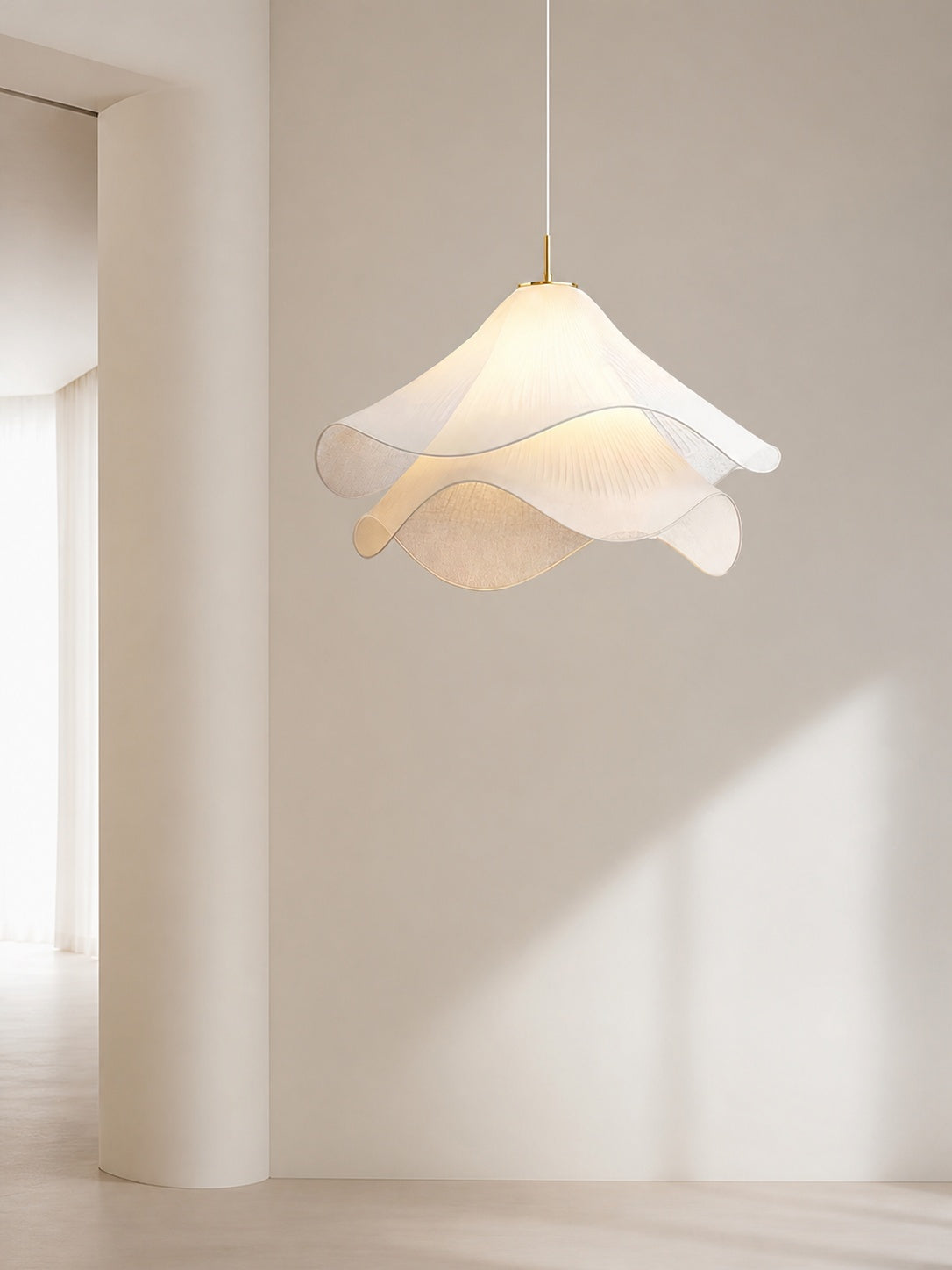 Ethereal Bloom French Floral Pleated Fabric Pendant Light