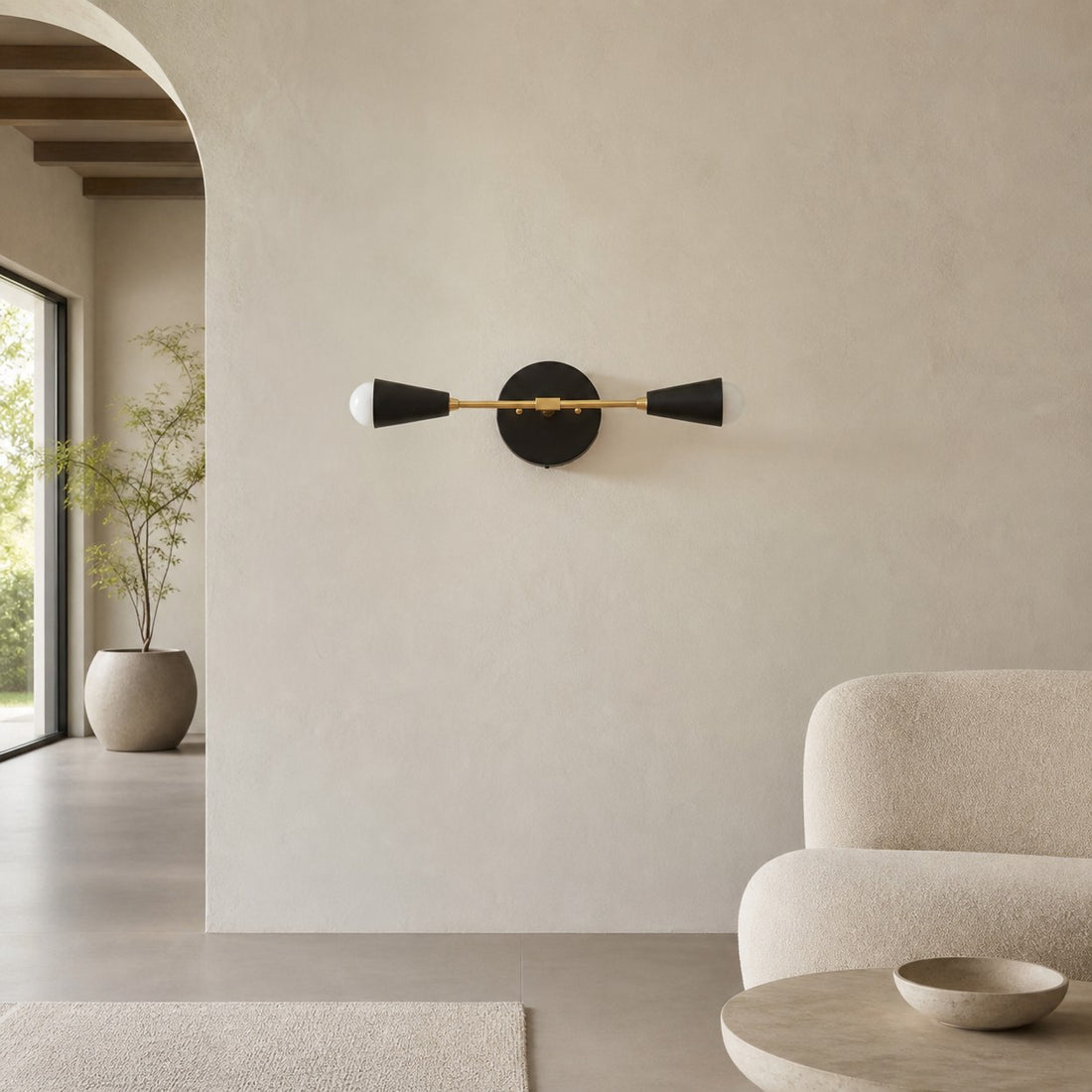 Mobilux Line Minimalist Vanity Light Fixture - Mid Century Bathroom Sconce