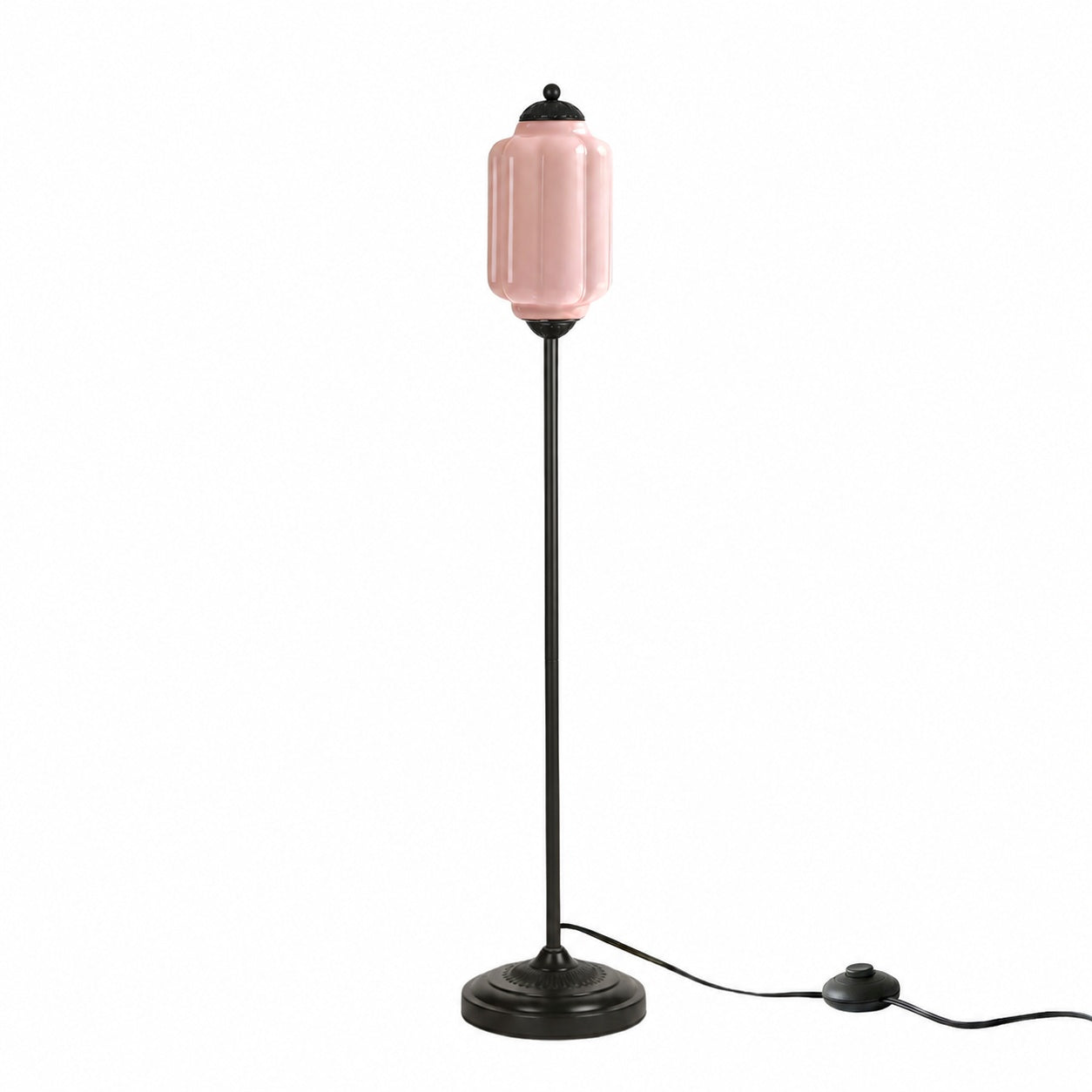 Eloise Textured Glass Pumpkin-Inspired Floor Lamp - Organic Artistry and Retro Style for Living Rooms