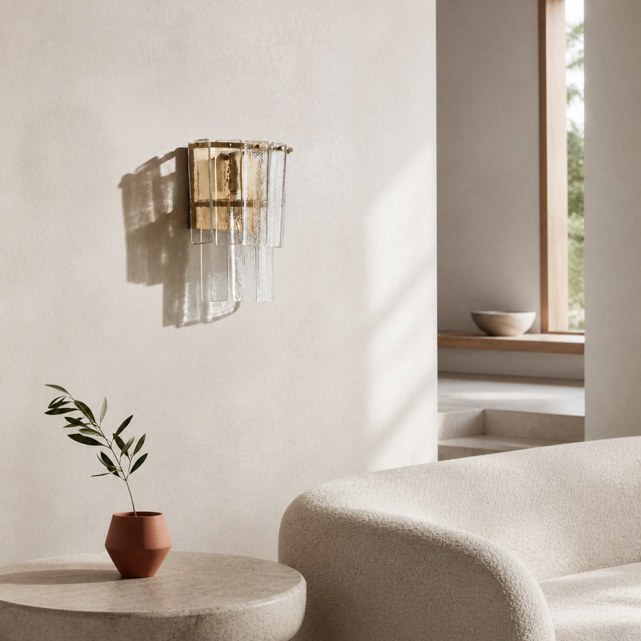 Lumvey Stylish Glass Wall Sconce - Modern Design Wall Light for Ambiance Hallways