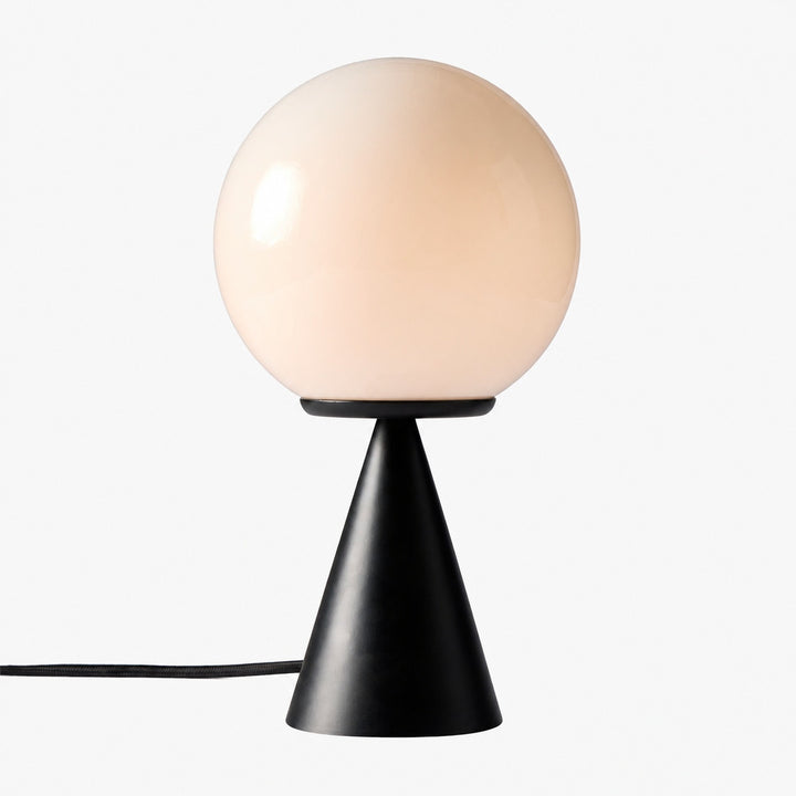 Ulvara Modern Table Lamp - Glass Globe and Tapered Base for Bedroom Glow