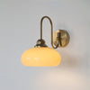 Bauhaus Wind Cream Glass Shade Metal Curved Pole Wall Sconce