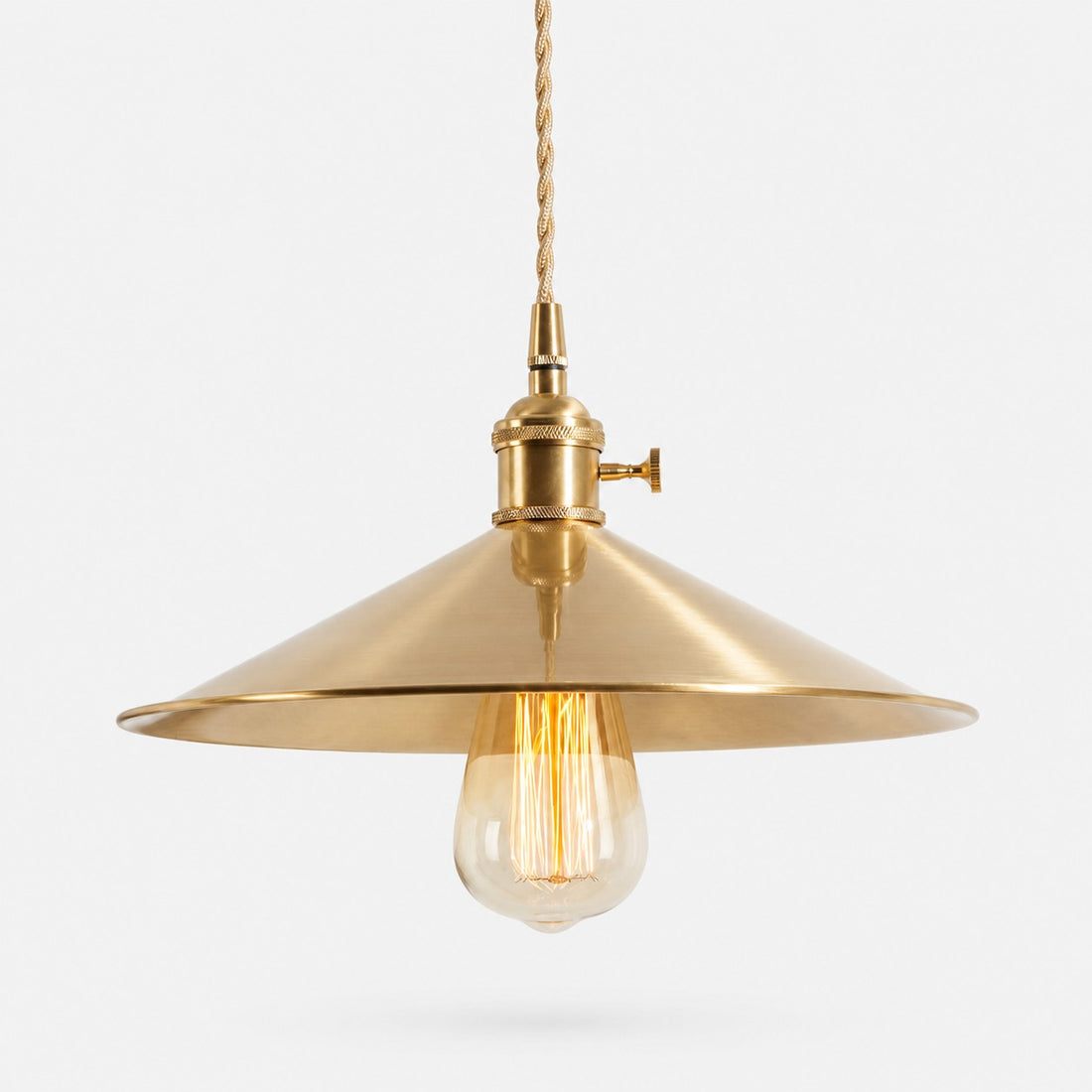 Wide Disc brass pendant light