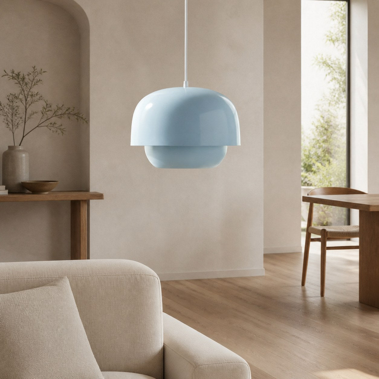 Clinco Retro-Modern Metal Pendant - Dual Shade Dome Light