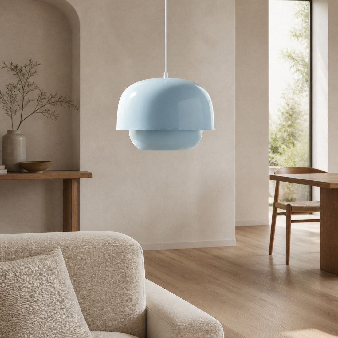 Clinco Retro-Modern Metal Pendant - Dual Shade Dome Light