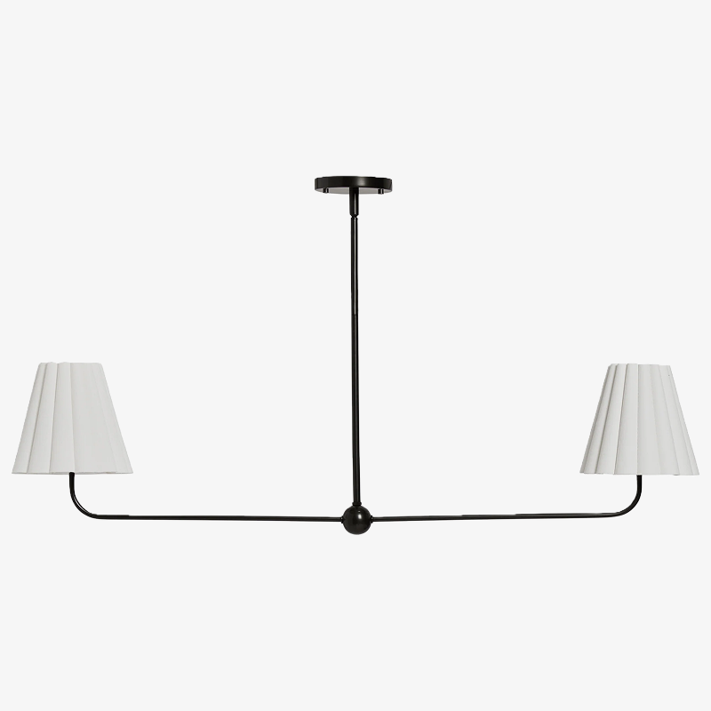 Ruffmeto Ruffled Shade Metal Frame Chandelier for Dining