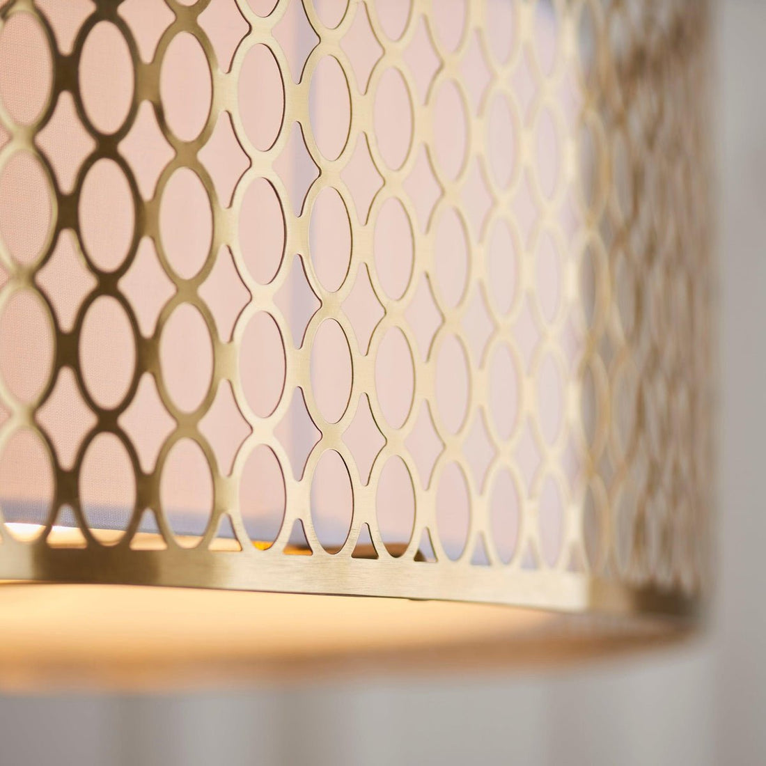 Liorin Geometric Mesh 3‑Light Flush Ceiling Light - Mesh Metal Frosted Glass Lamp for Living Room or Hallway