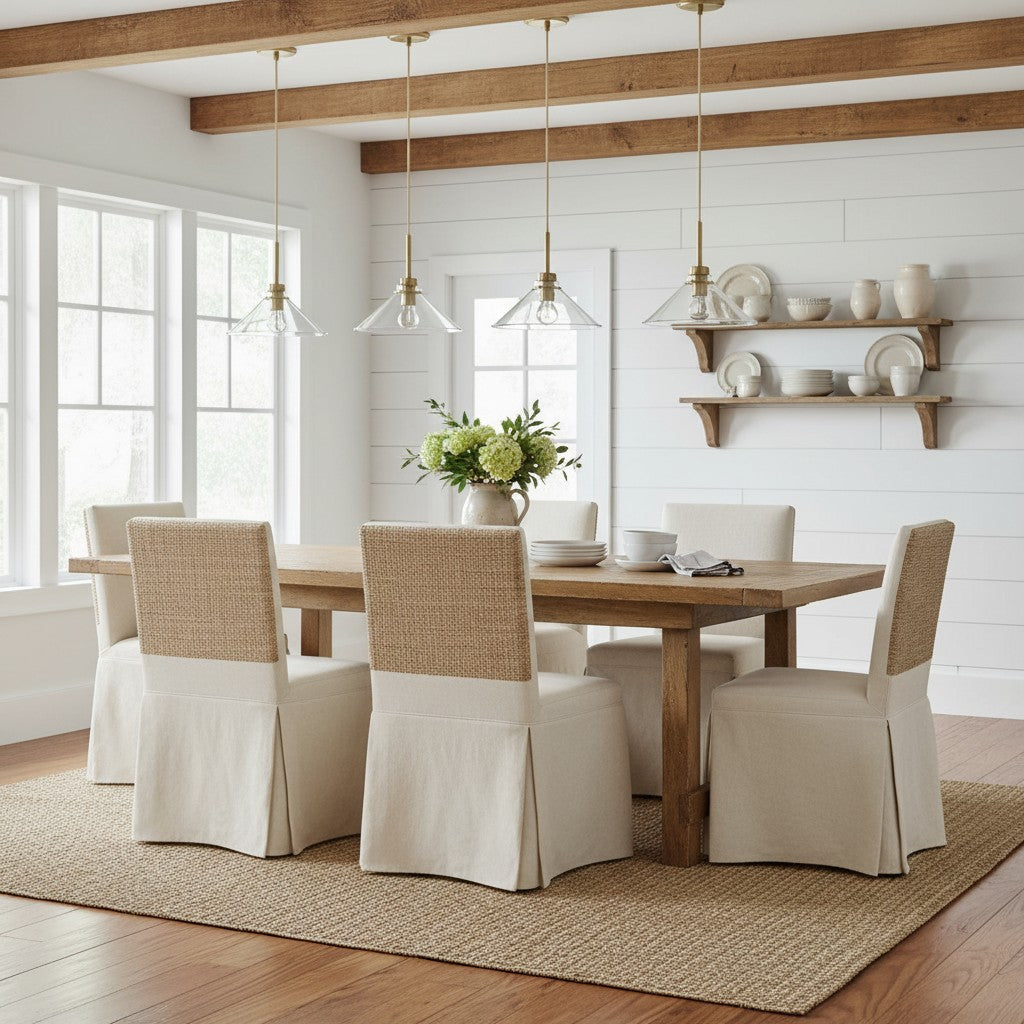 Aurenza Modern Farmhouse Pendant Light - Adjustable Shade for Warm Ambiance