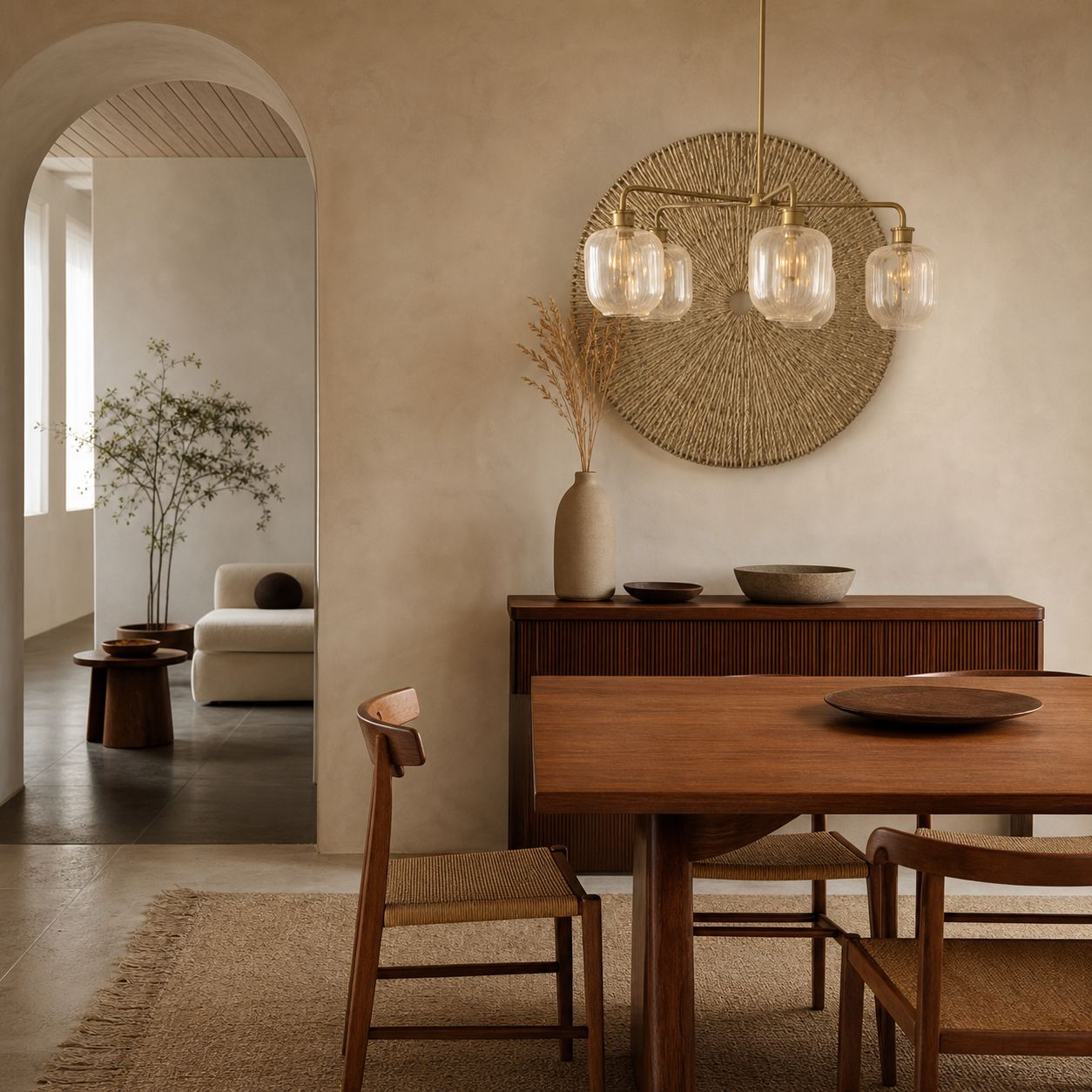 Lumivelle 5-Light Pebble Chandelier - Modern Glass Pendant Lighting