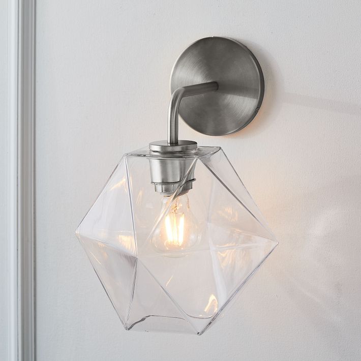 Talvior Geometric Modern Bathroom Sconce - Faceted Shade Light in Luxe Finishes