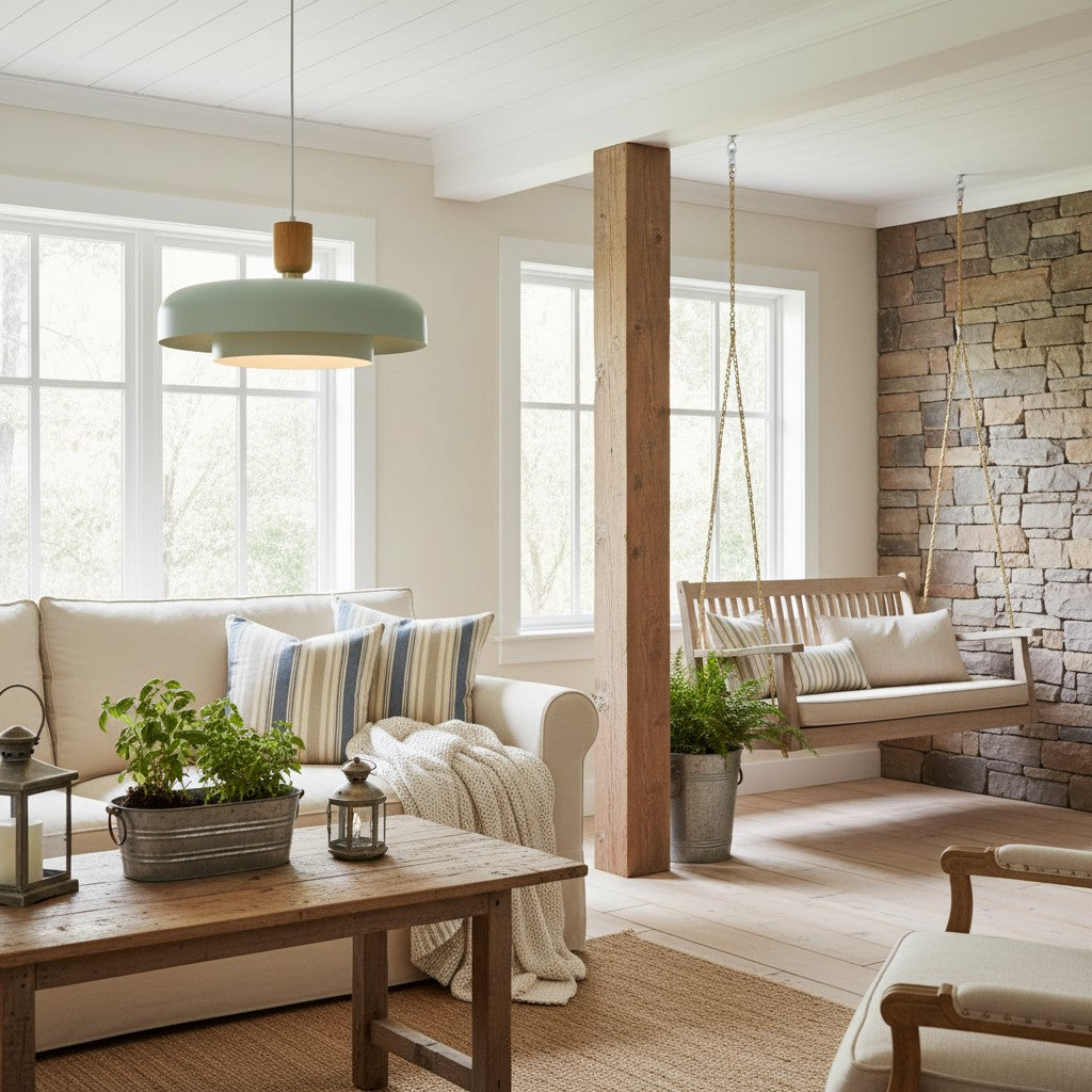 Orbulis Natural Wood Grain Circular Pendant - Modern Minimalist Light for Islands and Foyers