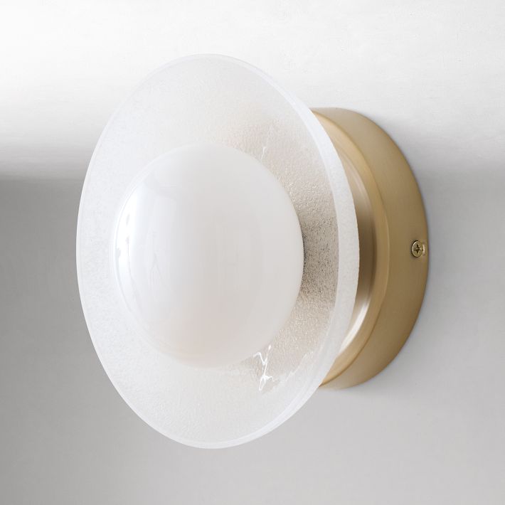 Elorina Sconce Wall Light - Textured Metal or Glass Shade