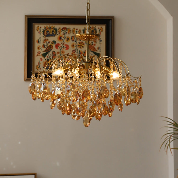Vintage Sumptuous Teardrop Crystal Chandelier