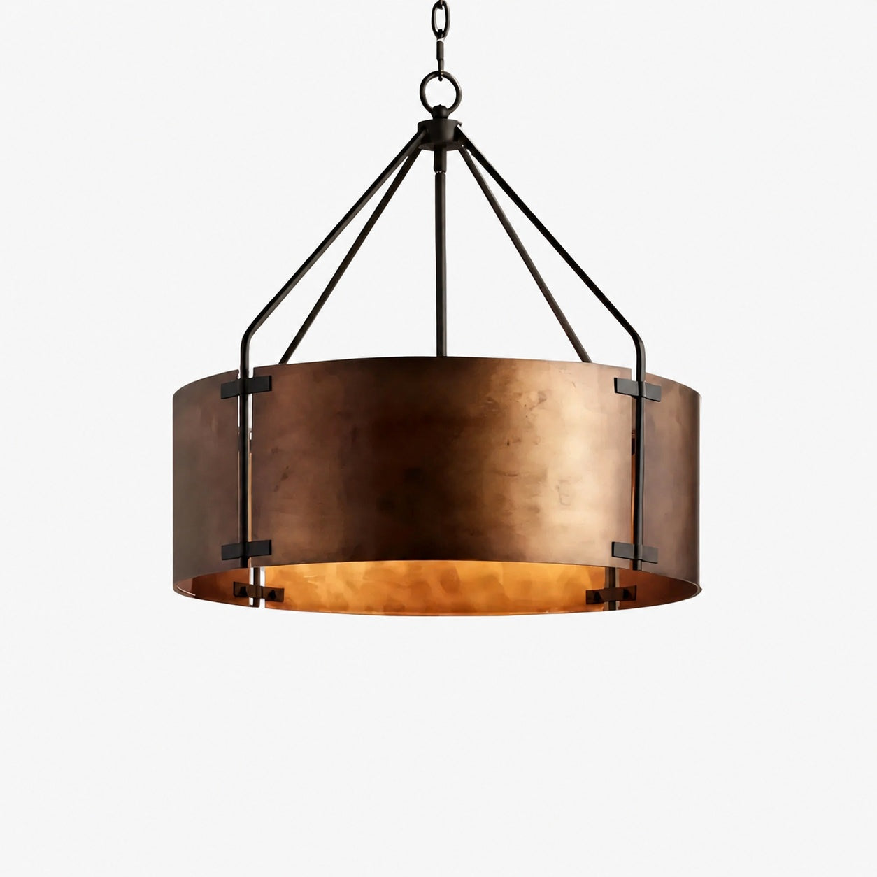 Oryven Modern Rustic Pendant Lighting - Drum Shade Hanging Lamp - Versatile Industrial Style for Home U07
