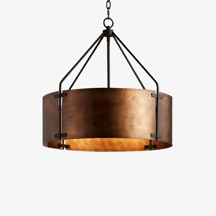 Oryven Modern Rustic Pendant Lighting - Drum Shade Hanging Lamp - Versatile Industrial Style for Home U07