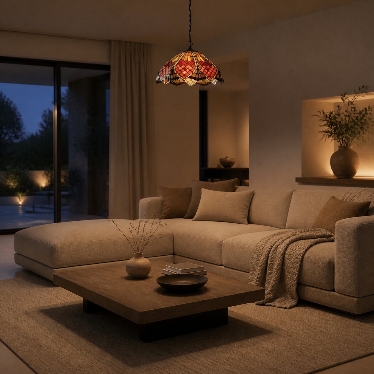 TF Orsino Vintage Art Deco Pendant Light - Textured Glass Lighting for Bedrooms & Halls