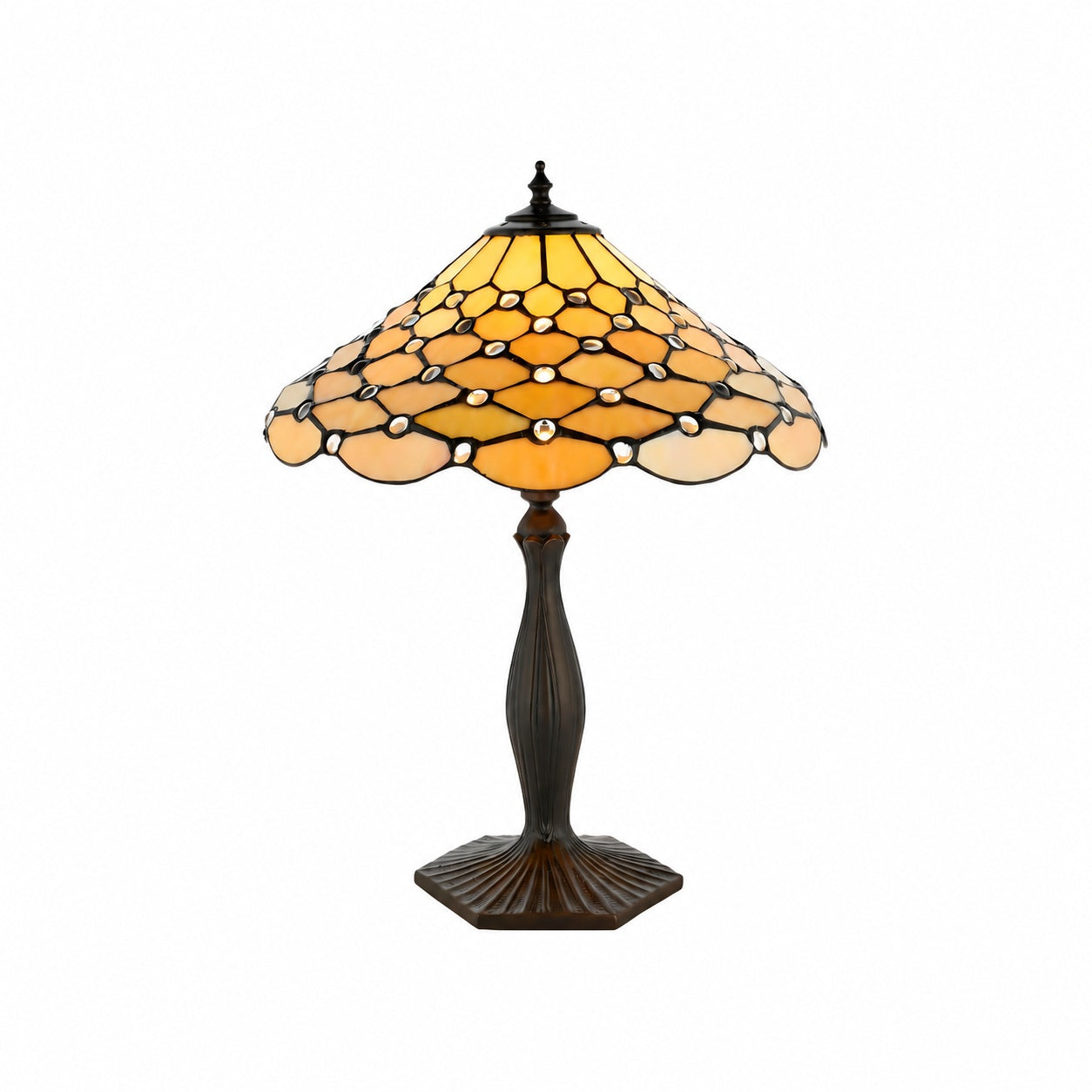 TF Pearl Stained Glass Table Lamp - Bedroom and Living Room Ambient Light