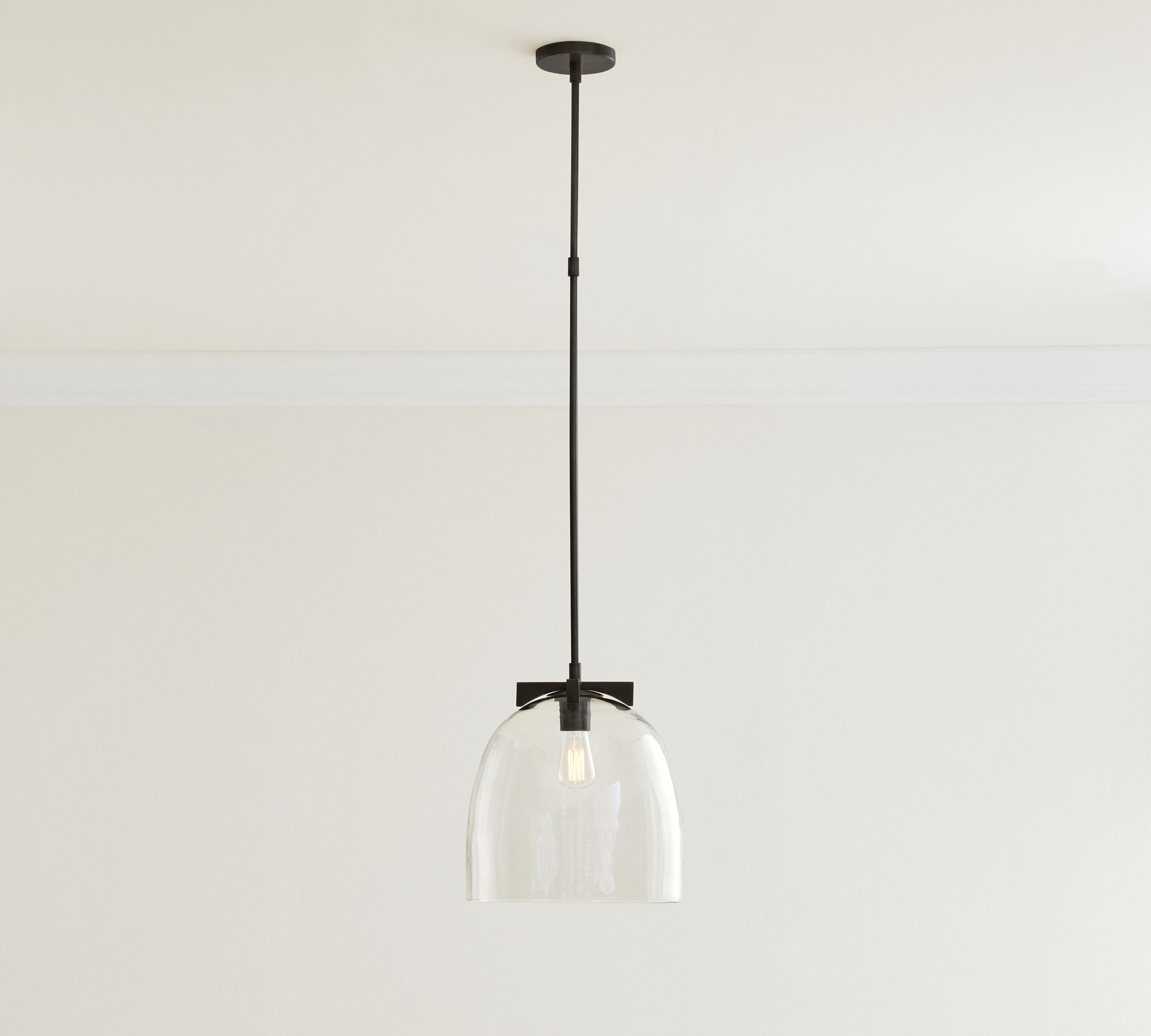 Auria Metal Brass Pendant Lighting - Vintage Finish with Glass Shade