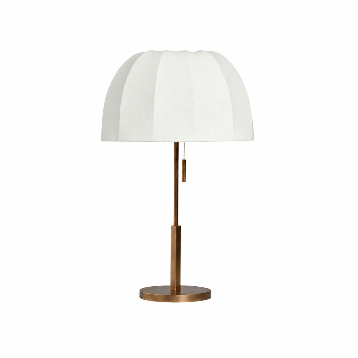 Vellaro Elegant Brass Table Lamp with Fabric Shade – Bedside Light for Contemporary Bedroom