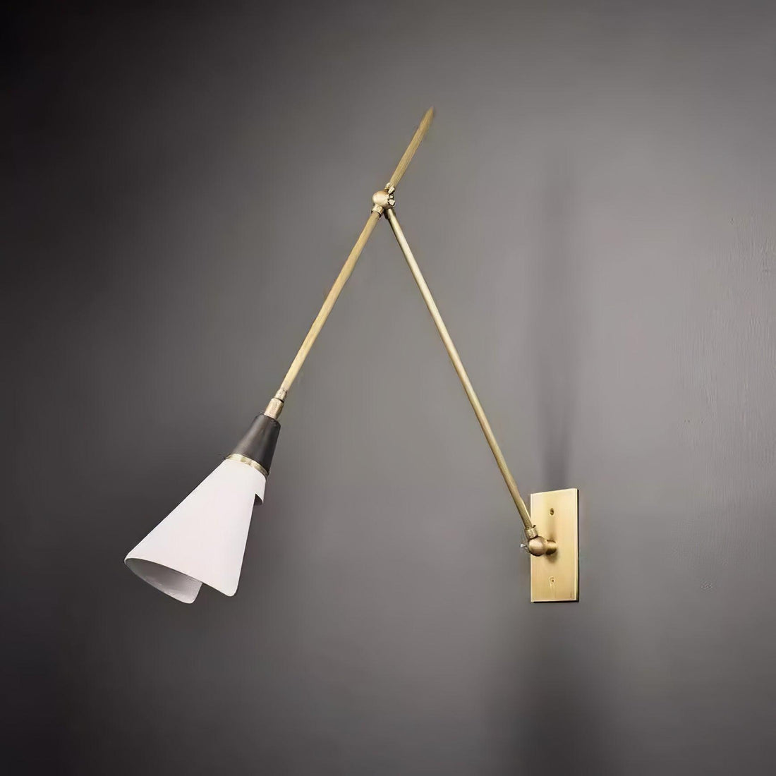 Vintage Metal Adjustable Swing Arm Wall Lamp