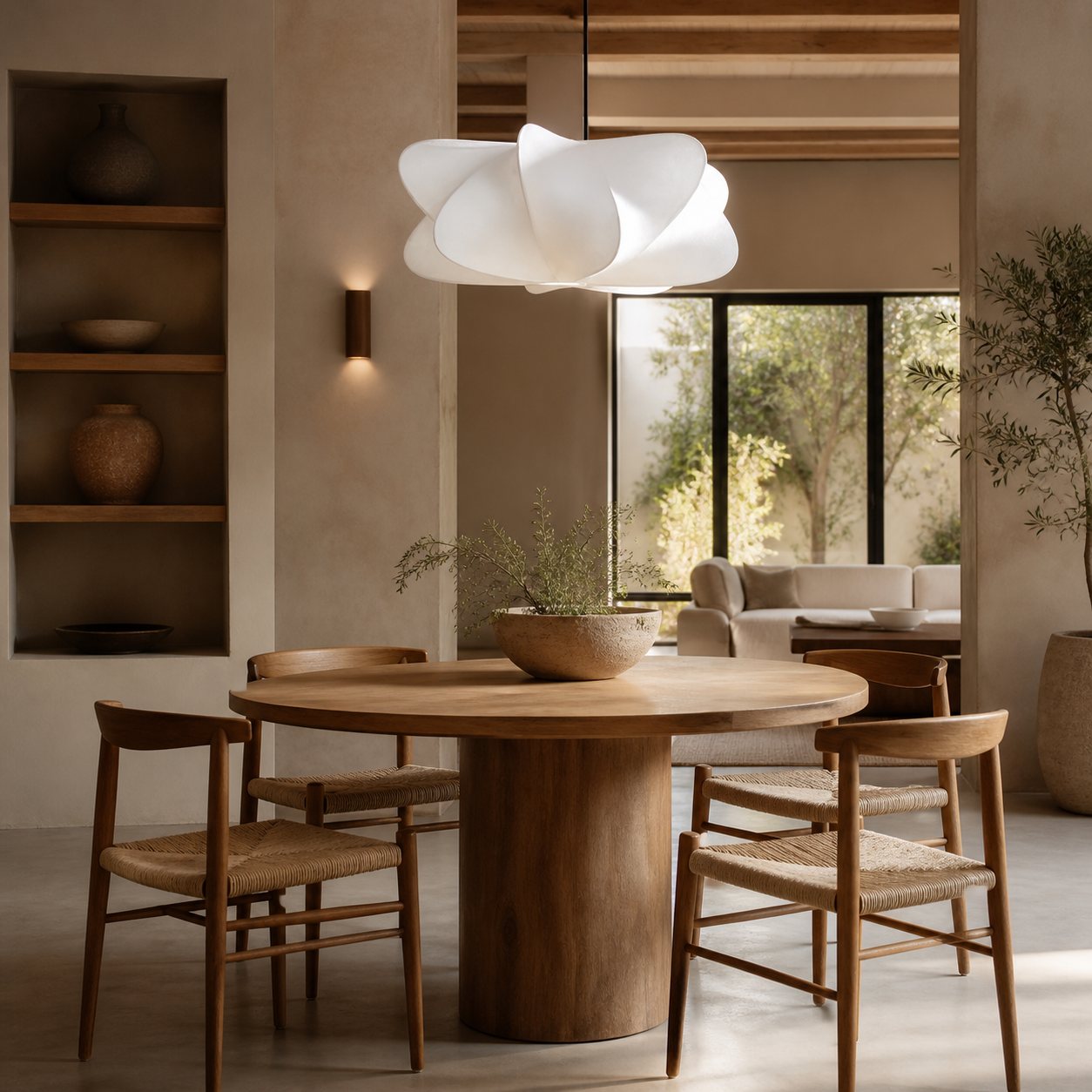 Havion Cocoon Pendant Lamp - Minimalist Polymer Shade with Adjustable Hanging