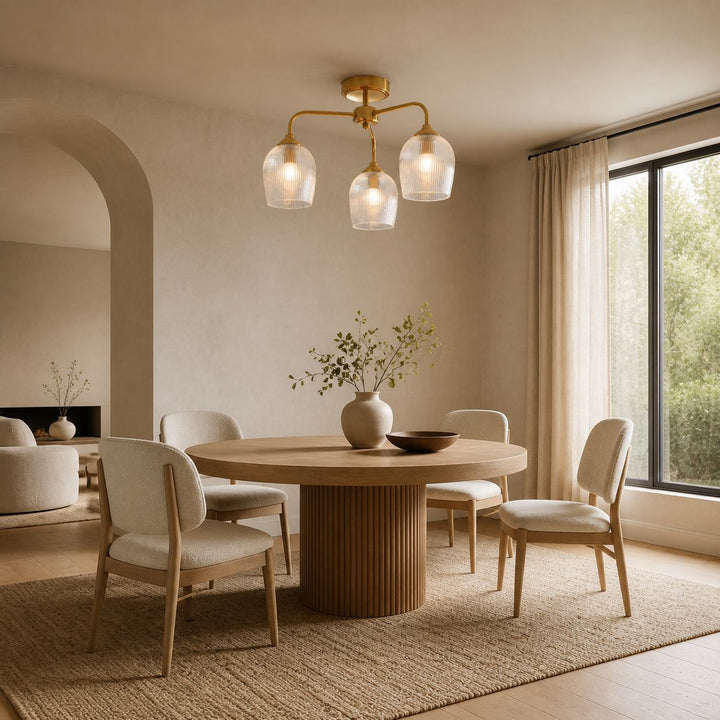 Brazara Multi-Light Glass Shade Pendant Lamp – Curved Metal Arms for Modern Homes
