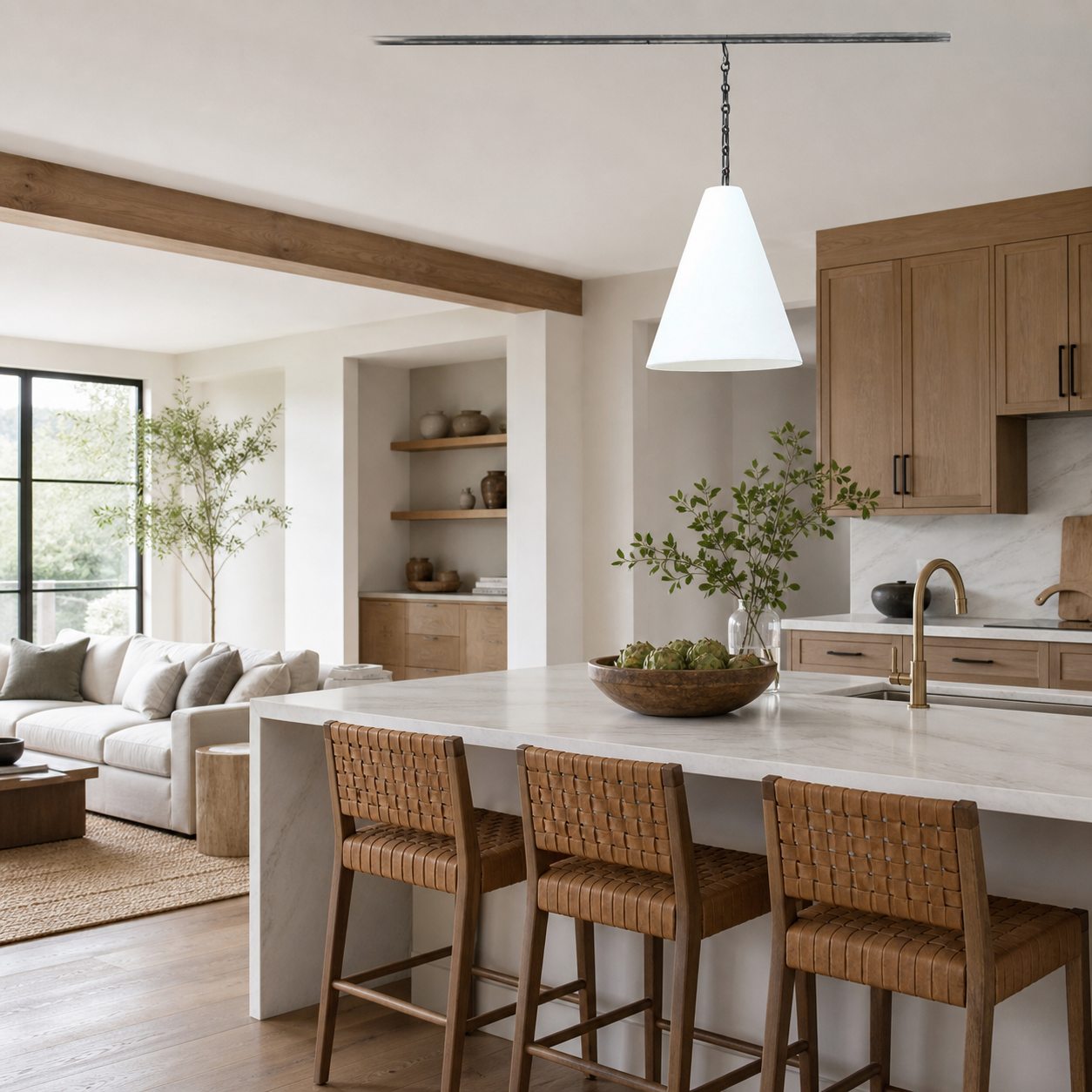 White Plaster Pendant Lamp