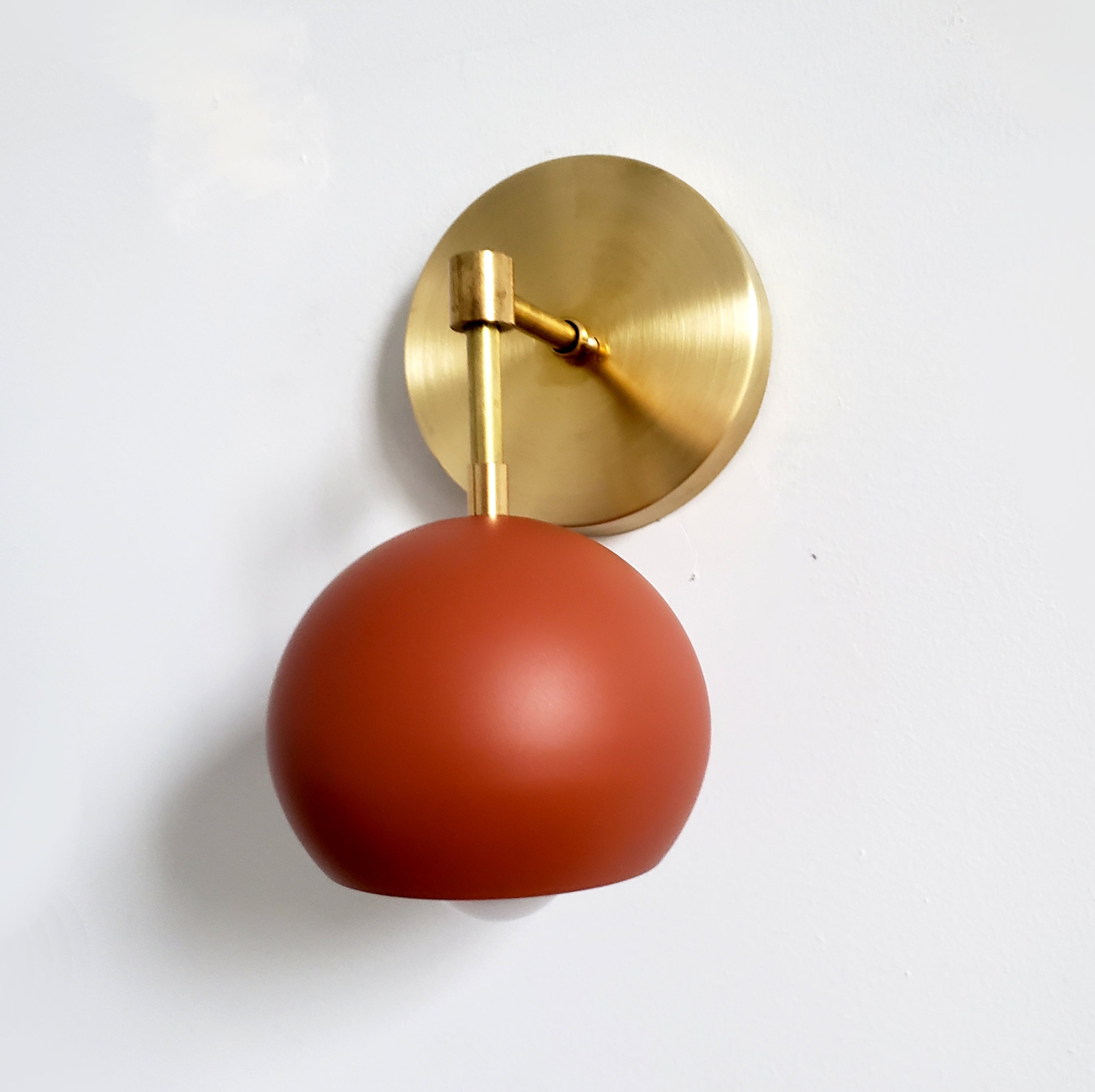 Modern Terra Cotta Globe Accent Wall Sconce