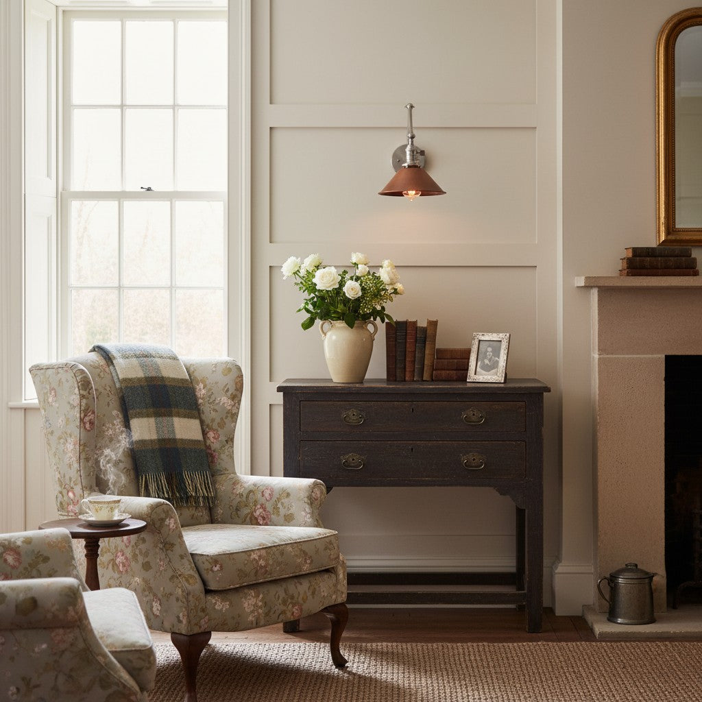 Conique Metal Industrial Farmhouse Wall Lamp – Adjustable Arm Wall Sconce for Accent Lighting