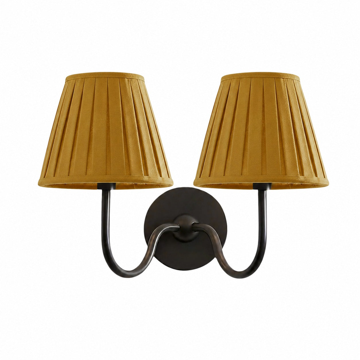 Luvora Vintage Pleated Shade Wall Lamp - Modern Brass Linen Wall Lighting