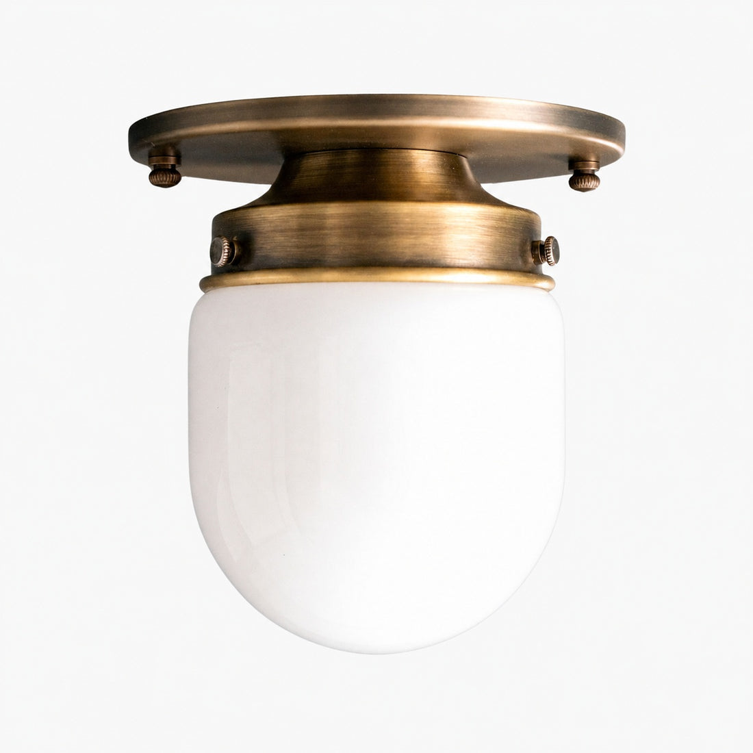 Opalume Glass Flush Mount Ceiling and Wall Light - Art Deco Small Globe Fixture
