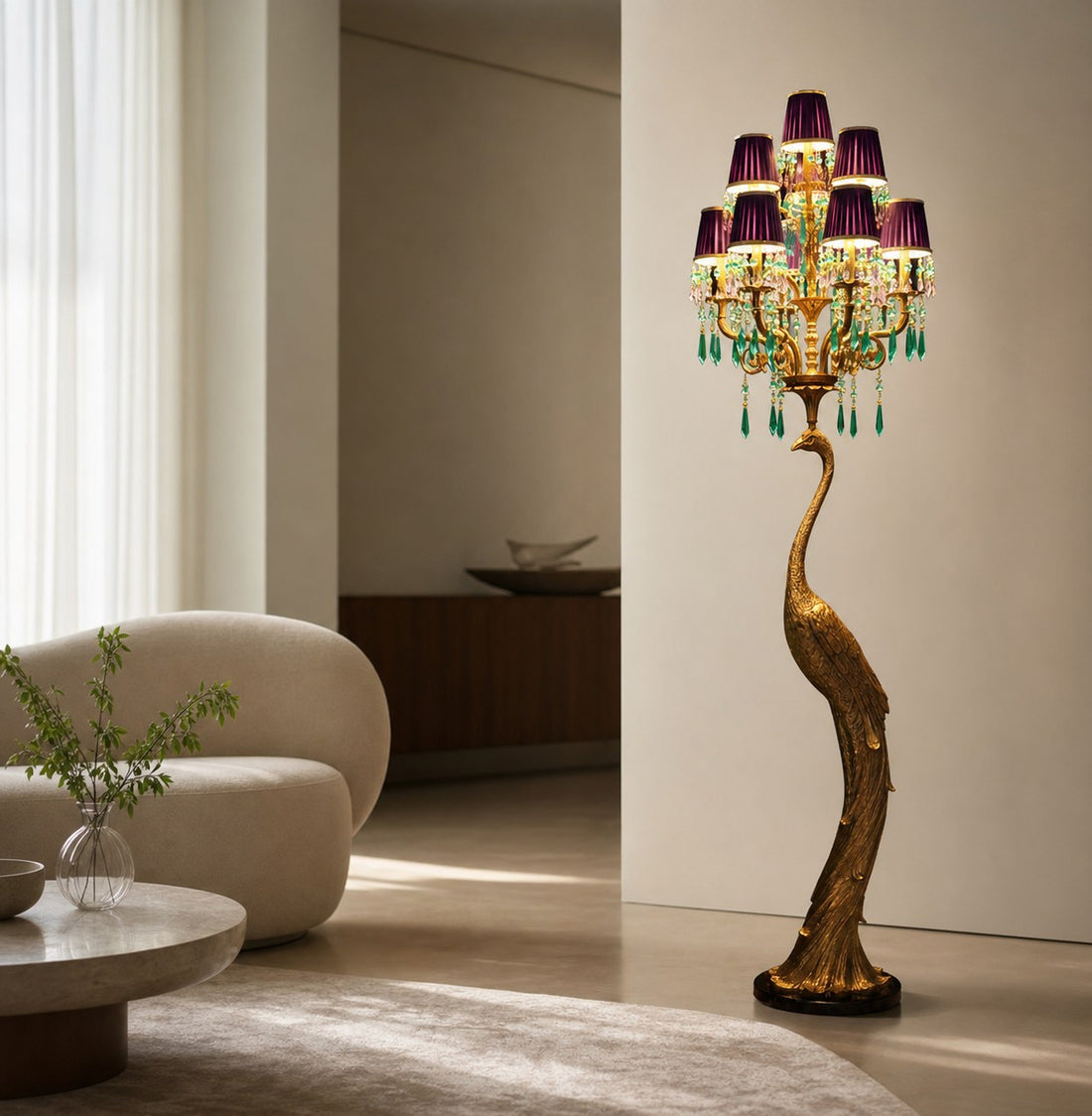 Perky Peacock Floor Lamp