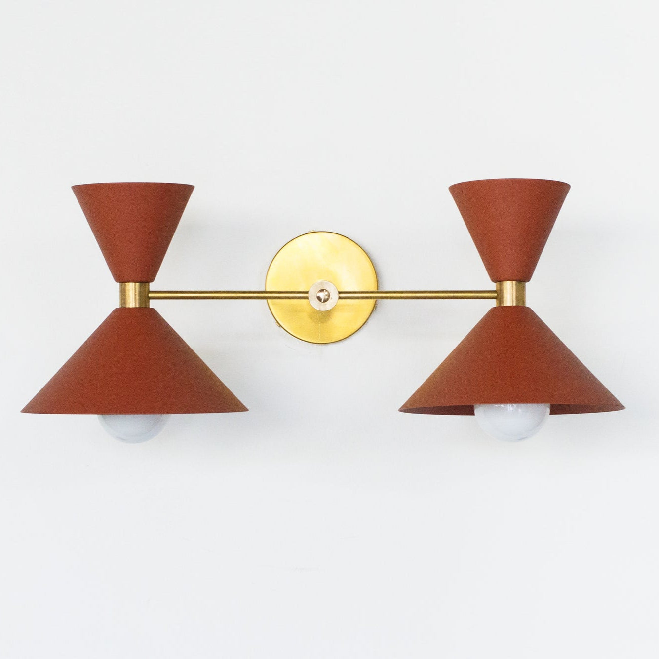 Double Cone Wall Sconce Light - Brass Finish Hourglass Style for Home