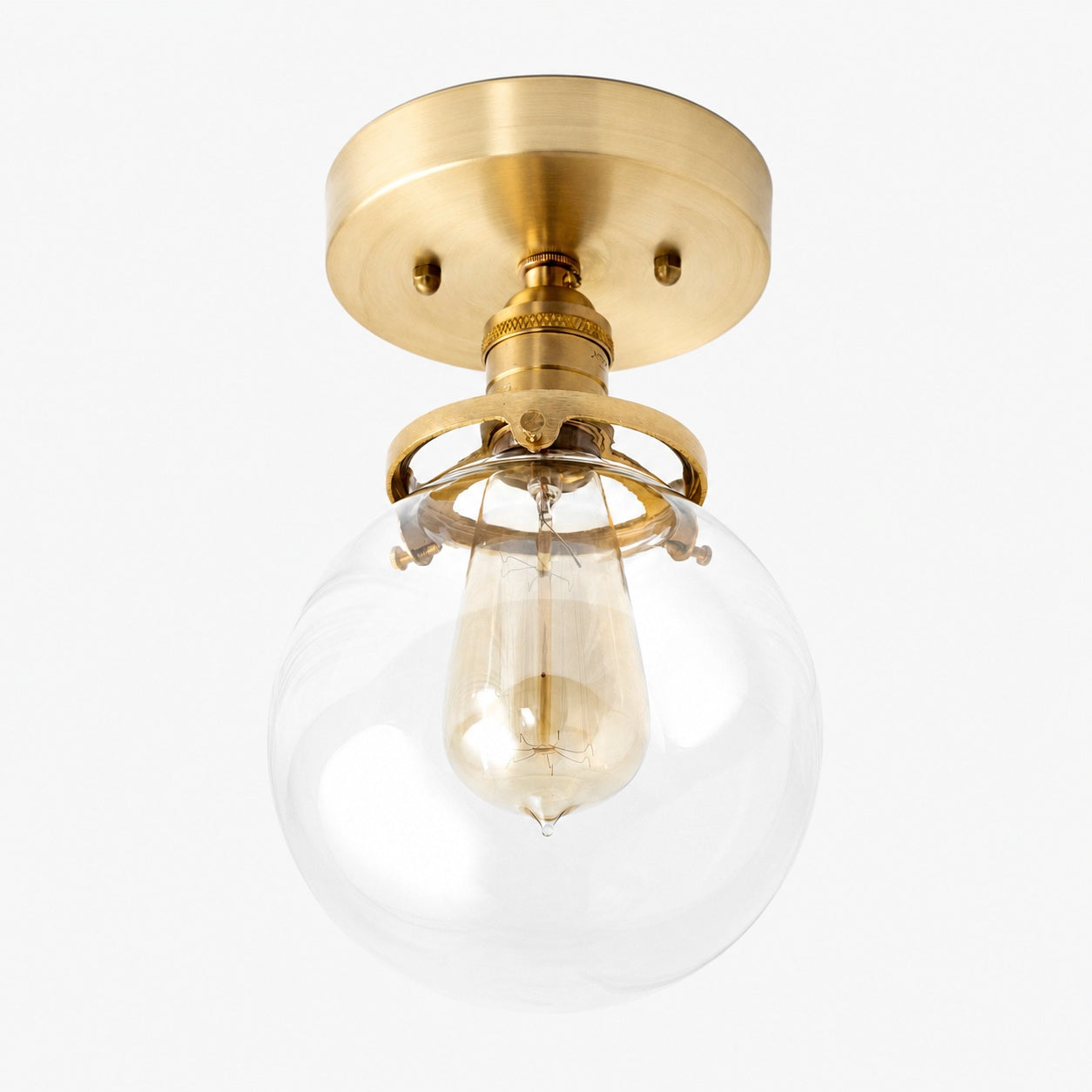 Glorica Glass Retro Globe Ceiling Light - Vintage Industrial Home Lighting