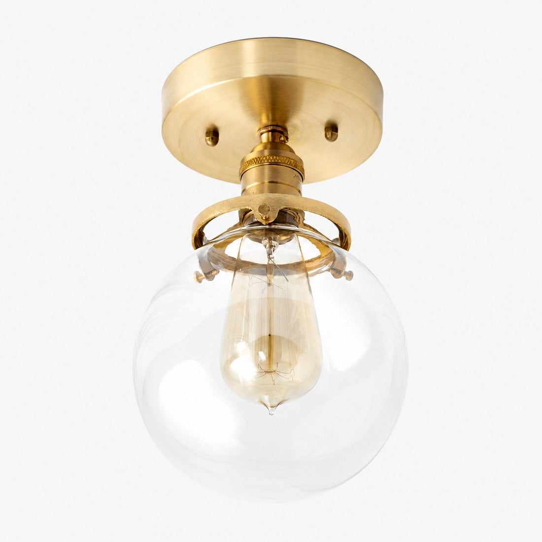 Glorica Glass Retro Globe Ceiling Light - Vintage Industrial Home Lighting