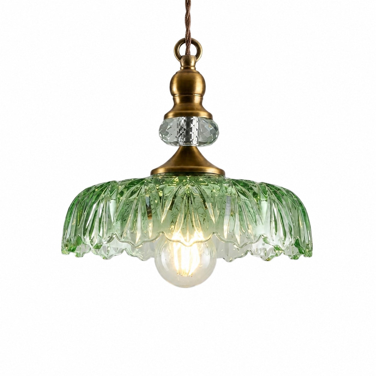Verdoma Flower Glass Pendant Light - Vintage Floral Design for Living and Dining U01