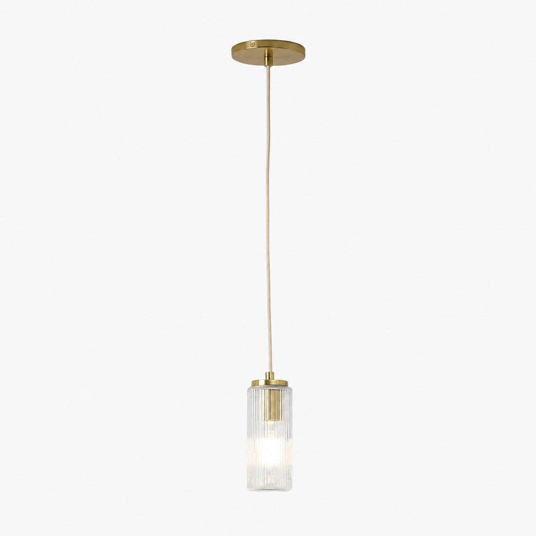 Rivora Fluted Glass Pendant Light – Modern Ribbed Shade